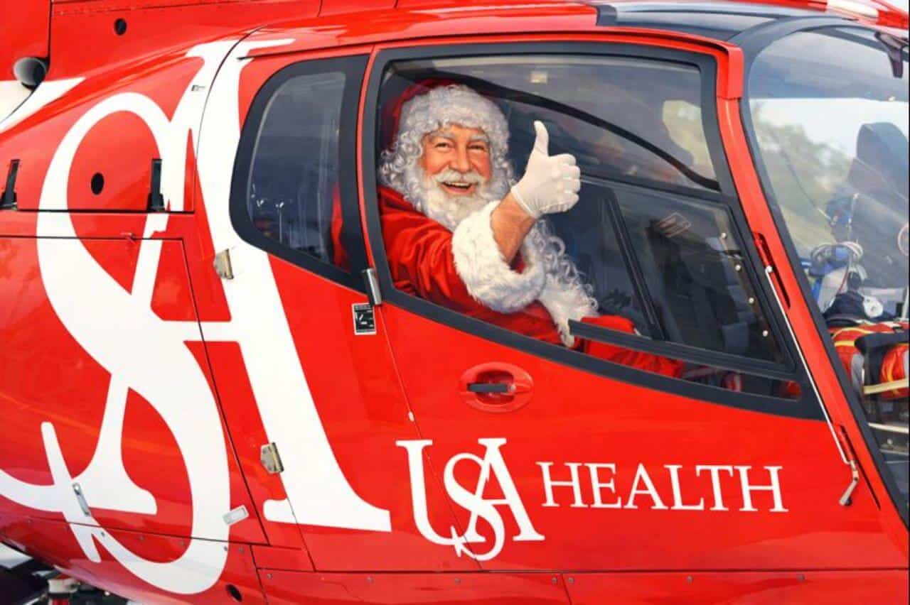 Santa Swaps Sleigh for Helicopter to Bring Holiday Cheer to Patients